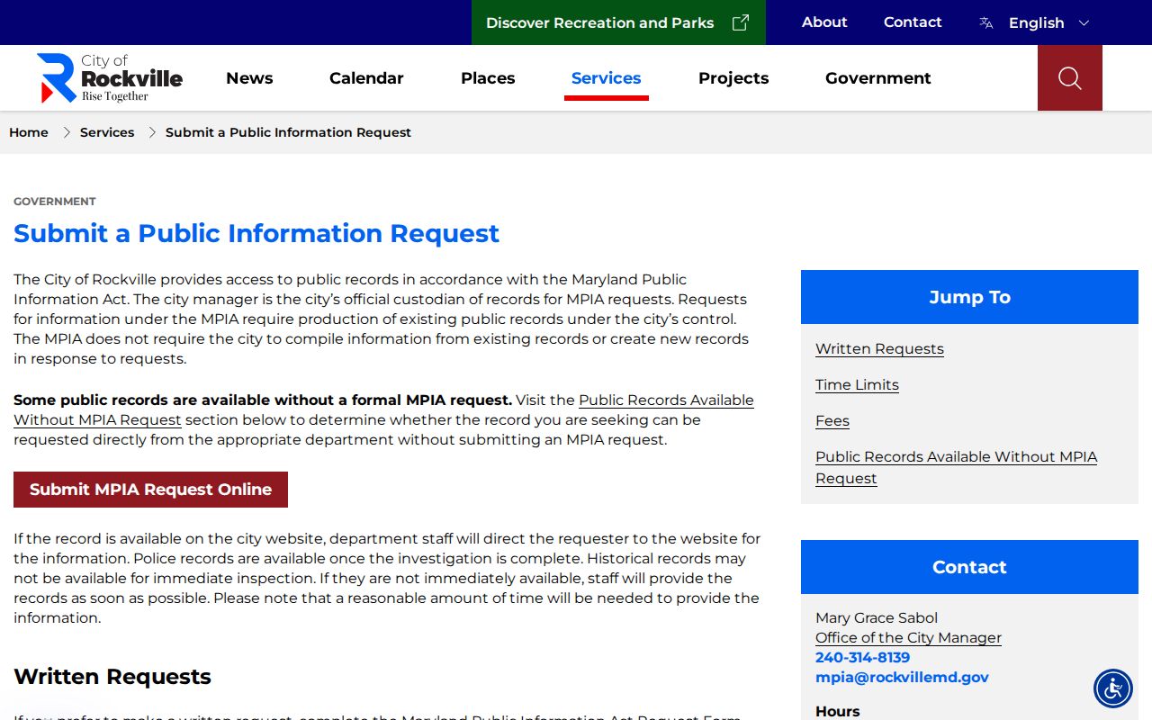 Rockville people search city record request channels